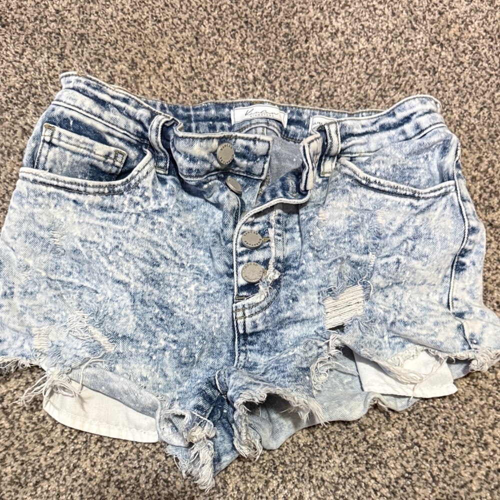KanCan Light Blue Distressed Jean Shorts